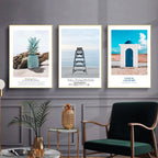 Coastal Summer Escape – Set of 3 Beach-Inspired Wall Art