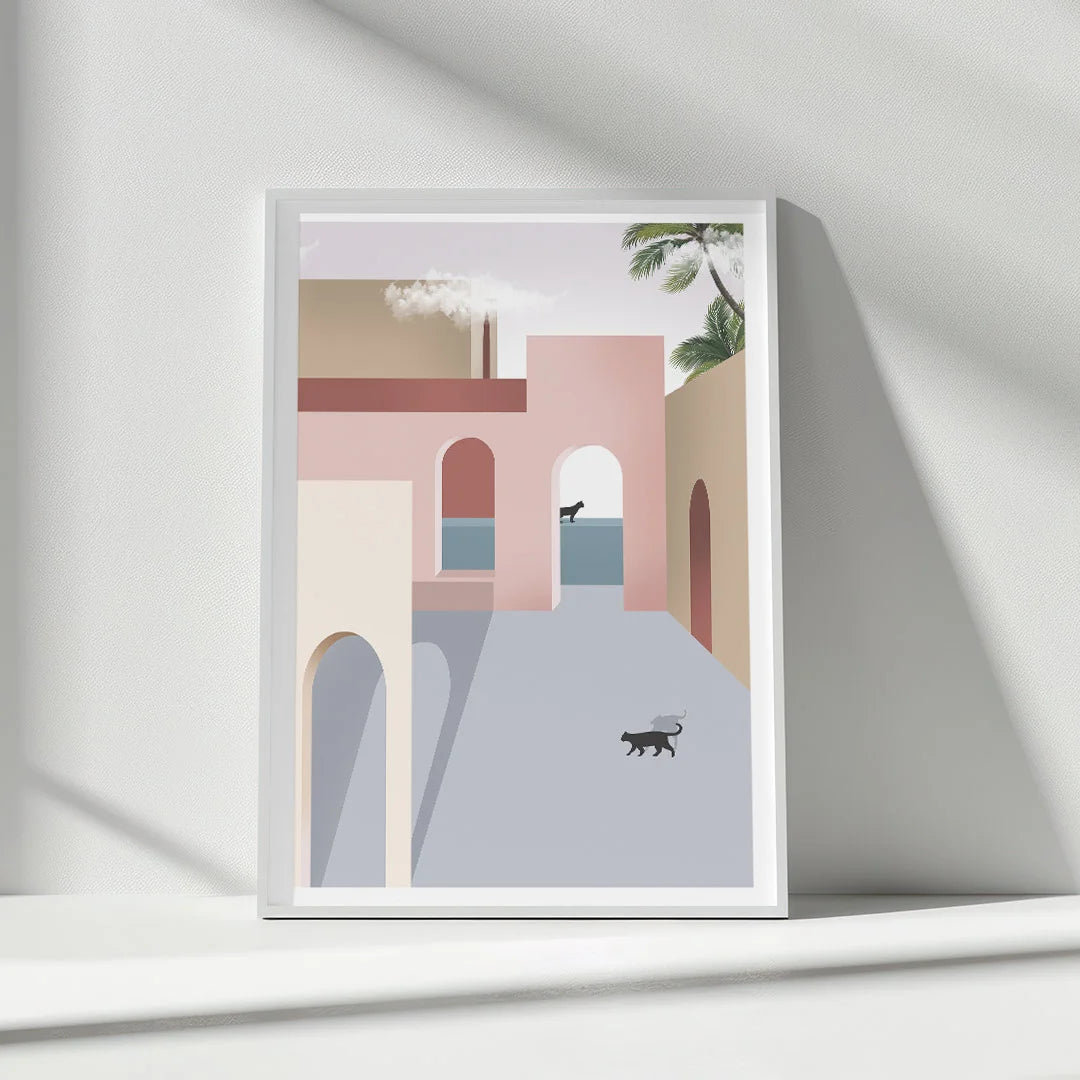 Modern Boho Architectural Escape – Set of 3 Abstract Wall Art
