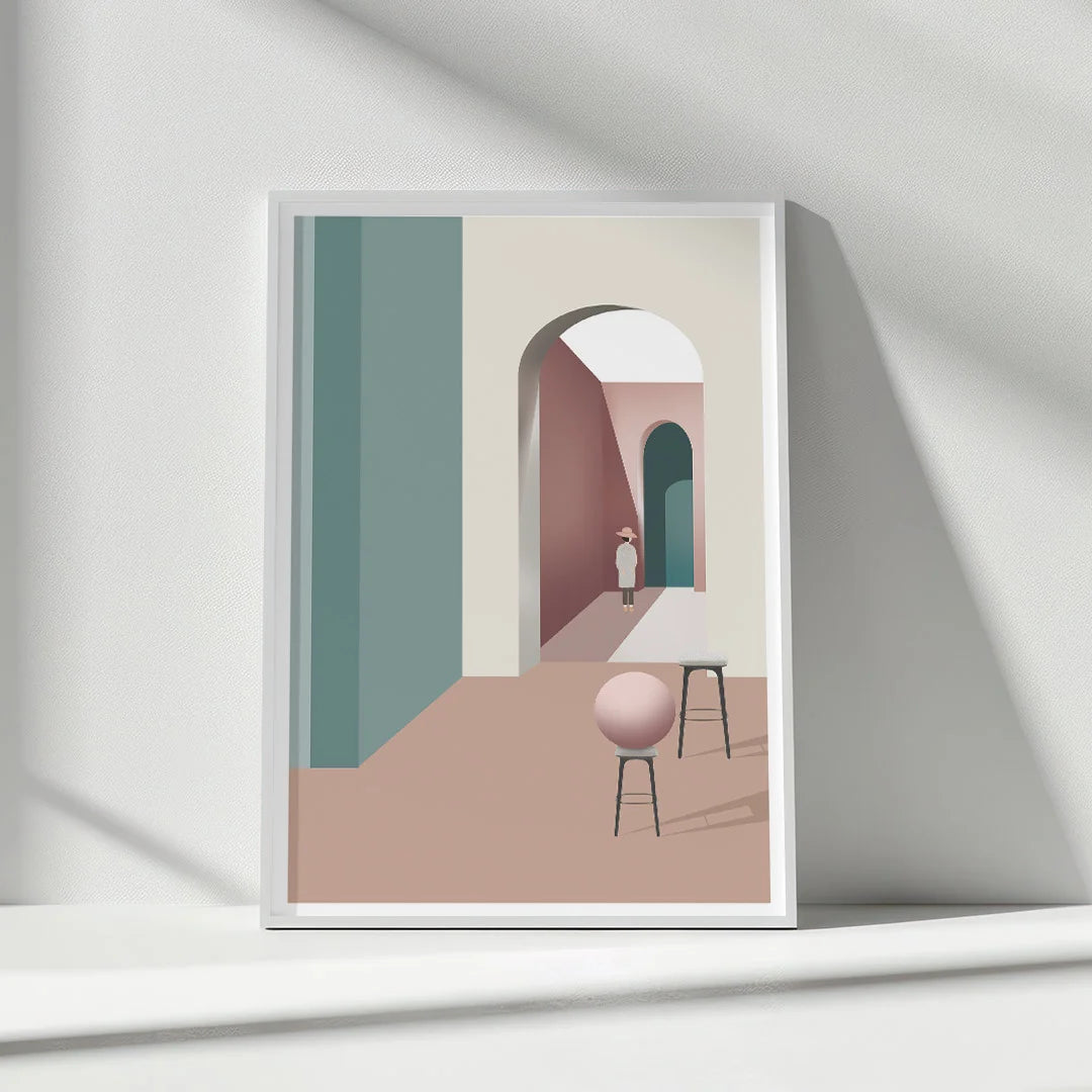 Modern Boho Architectural Escape – Set of 3 Abstract Wall Art