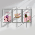 Emotional Quote Floral – Set of 3 Minimal Aesthetic Wall Art Prints