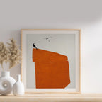 Minimalist Color Blocks with Birds – Set of 4 Abstract Wall Art Prints
