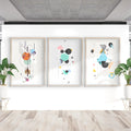 Modern Geometric Fusion – Set of 3 Abstract Wall Art