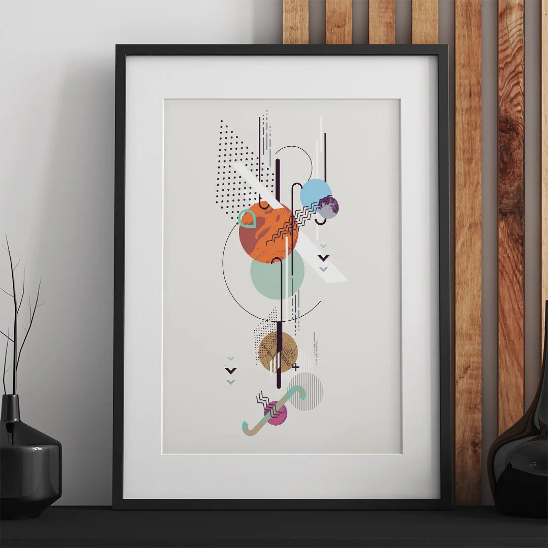 Modern Geometric Fusion – Set of 3 Abstract Wall Art
