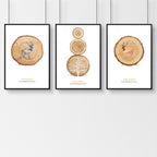 Nordic Tree Ring Deer Art – Set of 3 Nature-Inspired