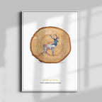 Nordic Tree Ring Deer Art – Set of 3 Nature-Inspired