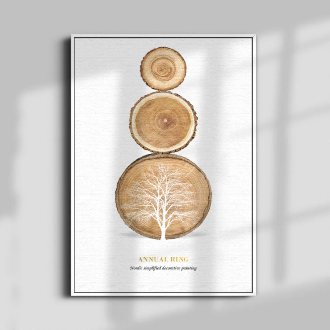 Nordic Tree Ring Deer Art – Set of 3 Nature-Inspired