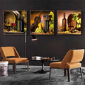 Vintage Wine & Melody Still Life – Set of 3 Wall Art Prints