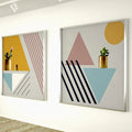Modern Geometric Botanica – Set of 2 Abstract Wall Art