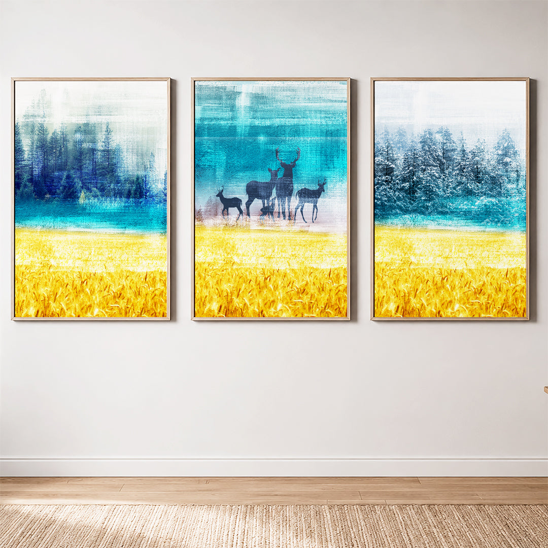 Golden Meadow Serenity: Set of 3