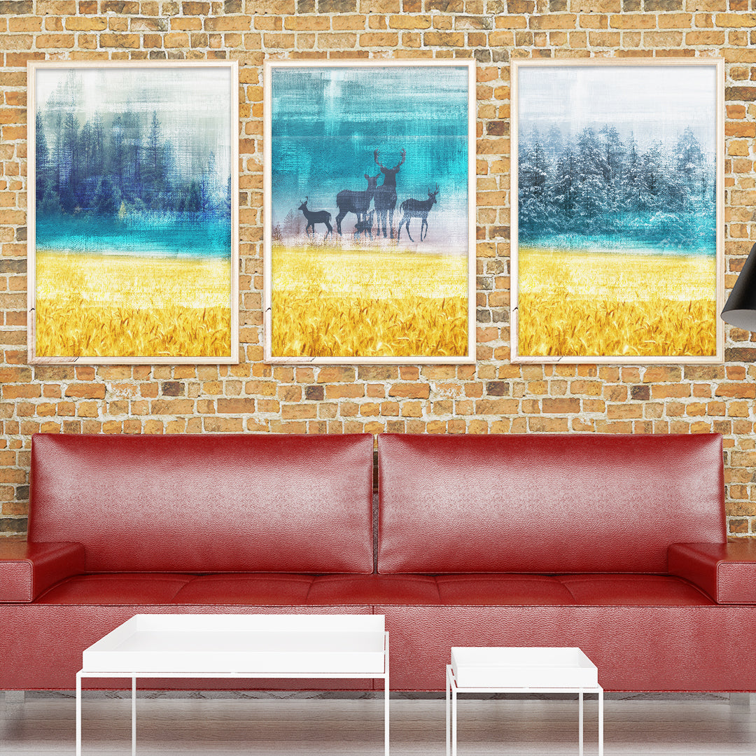 Golden Meadow Serenity: Set of 3