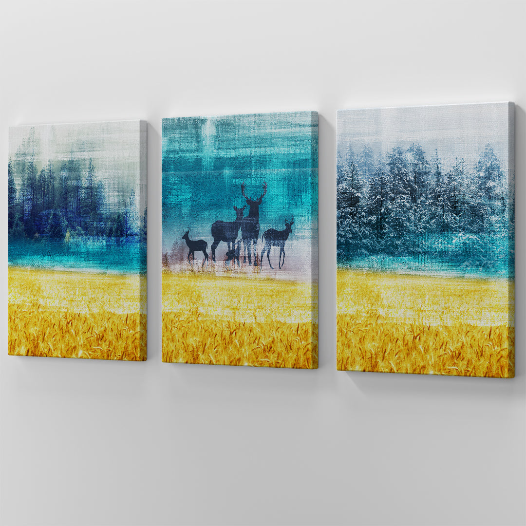 Golden Meadow Serenity: Set of 3