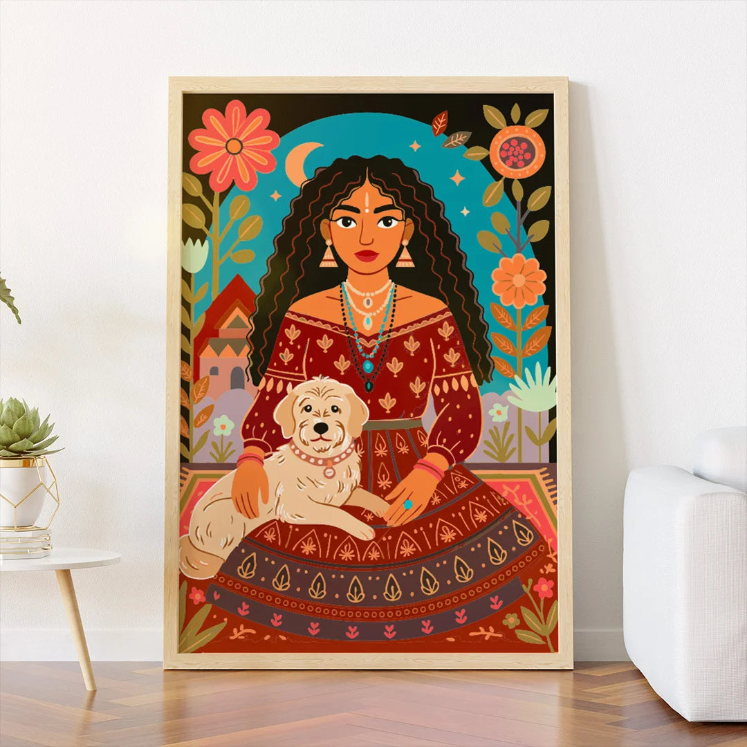 Bohemian Muse with Dog
