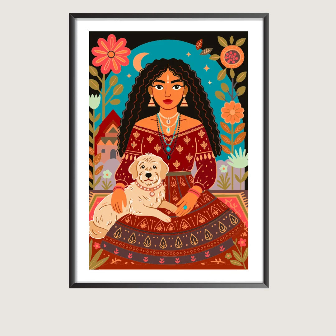Bohemian Muse with Dog
