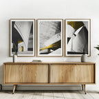Modern Architectural Gold Accents – Set of 3 Wall Art Prints