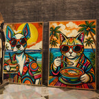 Tropical Paws: Cat & Dog Duo