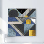 Geometric Luxe Gold & Marble – Set of 2 Abstract Wall Art