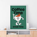 Coffee Time Fun – Retro Style Wall Art Poster