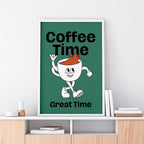 Coffee Time Fun – Retro Style Wall Art Poster