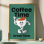 Coffee Time Fun – Retro Style Wall Art Poster