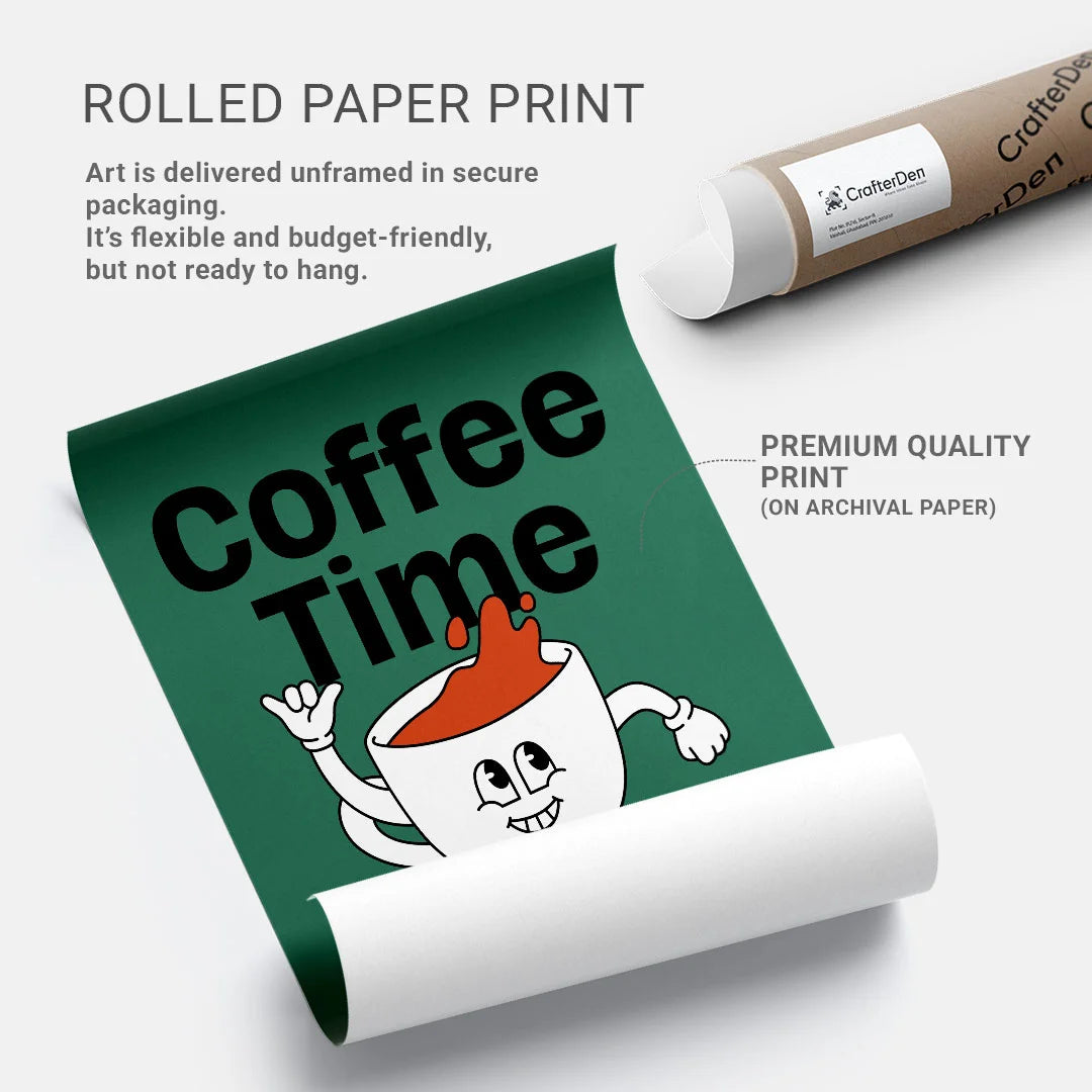 Coffee Time Fun – Retro Style Wall Art Poster