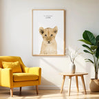 Gentle Lion Cub – Minimal Wildlife Wall Art