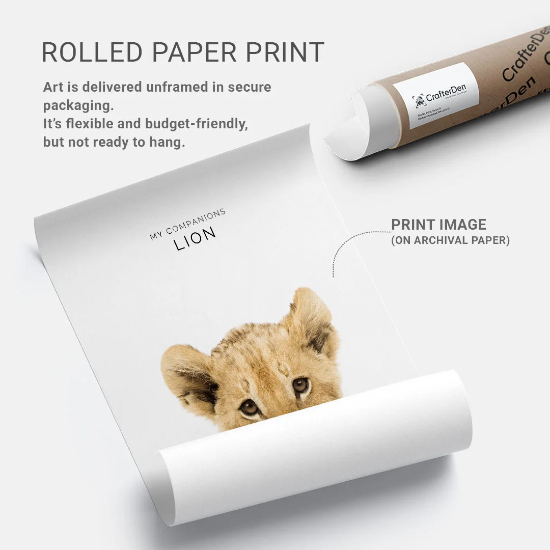 Gentle Lion Cub – Minimal Wildlife Wall Art