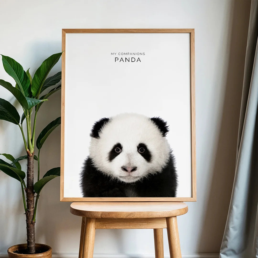 Adorable Panda – Minimal Wildlife Wall Art