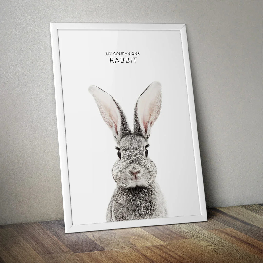 Charming Rabbit – Minimal Wildlife Wall Art