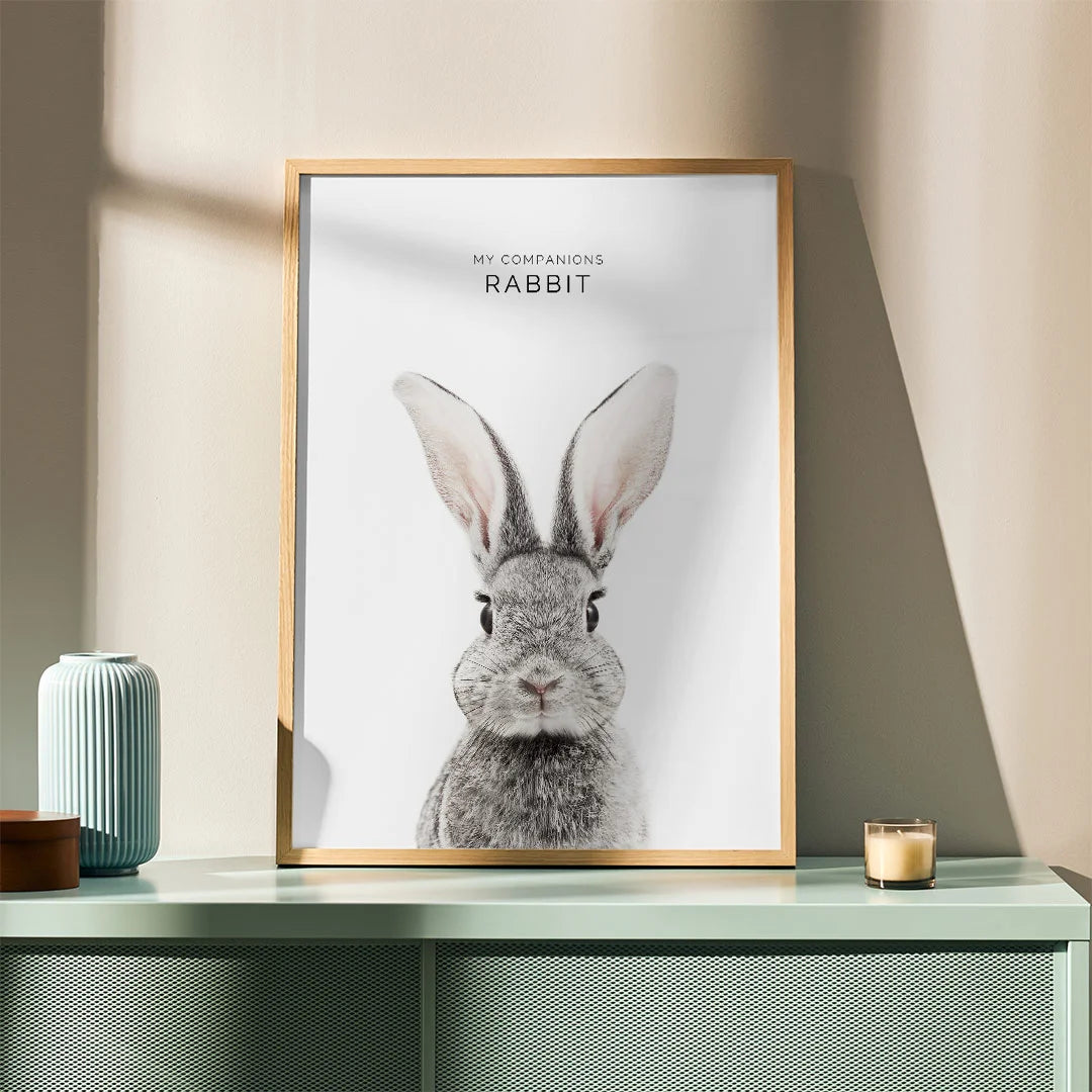 Charming Rabbit – Minimal Wildlife Wall Art