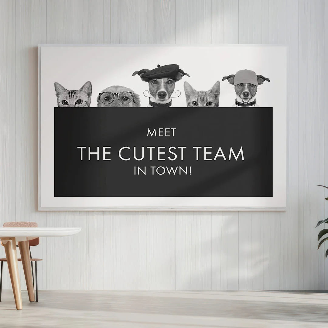 The Cutest Team – Modern Pet Typography Wall Art