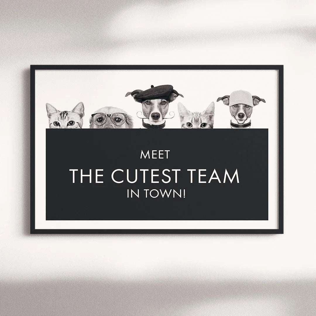 The Cutest Team – Modern Pet Typography Wall Art
