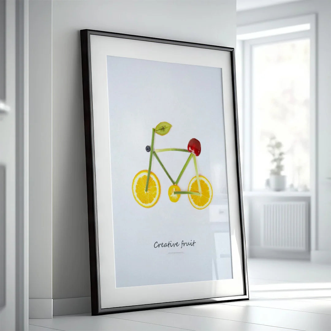 Creative Fruit Bicycle – Minimalist Kitchen Wall Art