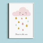Dance in the Rain – Cute Minimal Kids Wall Art