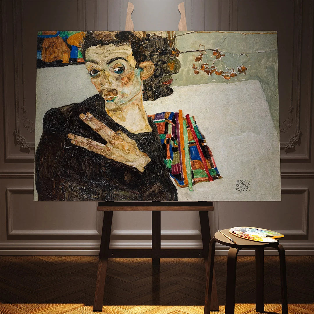 Portrait of a Man (Self-Portrait Style) – by Egon Schiele