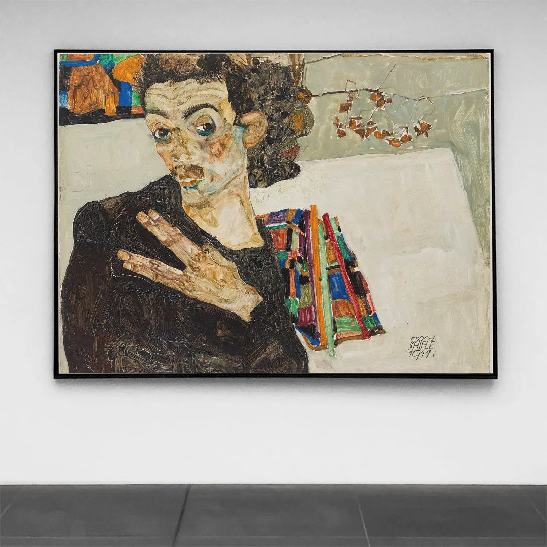 Portrait of a Man (Self-Portrait Style) – by Egon Schiele