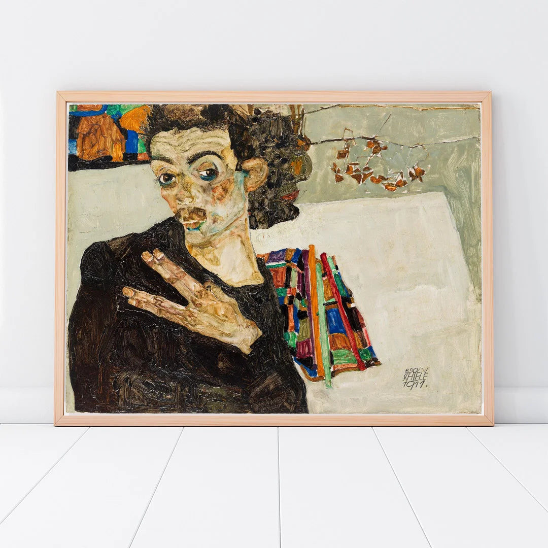 Portrait of a Man (Self-Portrait Style) – by Egon Schiele