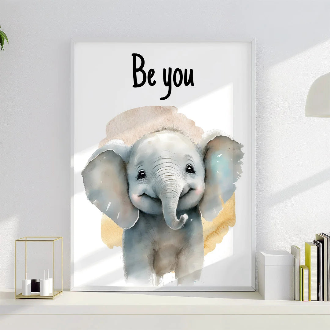 Be You Elephant – Inspirational Nursery Wall Art