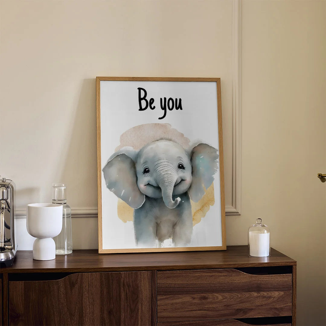 Be You Elephant – Inspirational Nursery Wall Art