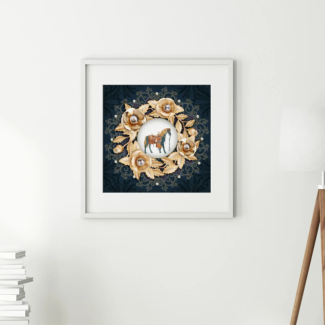 Royal Embroidered Animal Motifs – Set of 2 Decorative Wall Art