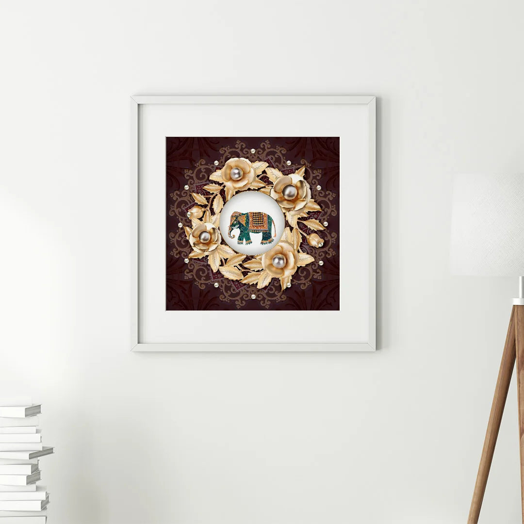 Royal Embroidered Animal Motifs – Set of 2 Decorative Wall Art