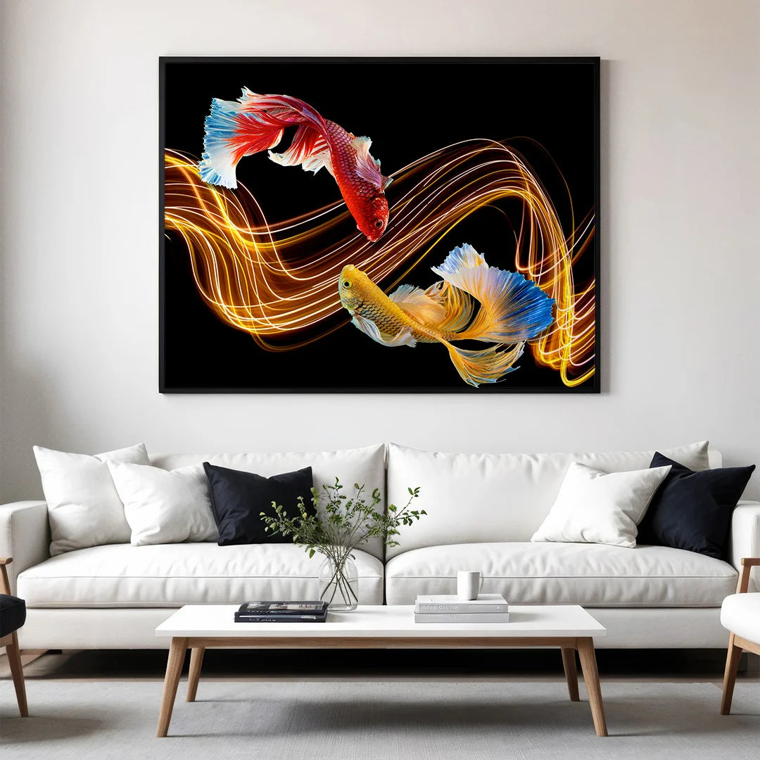 Dual Koi Energy Flow – Vaastu Harmony Wall Art