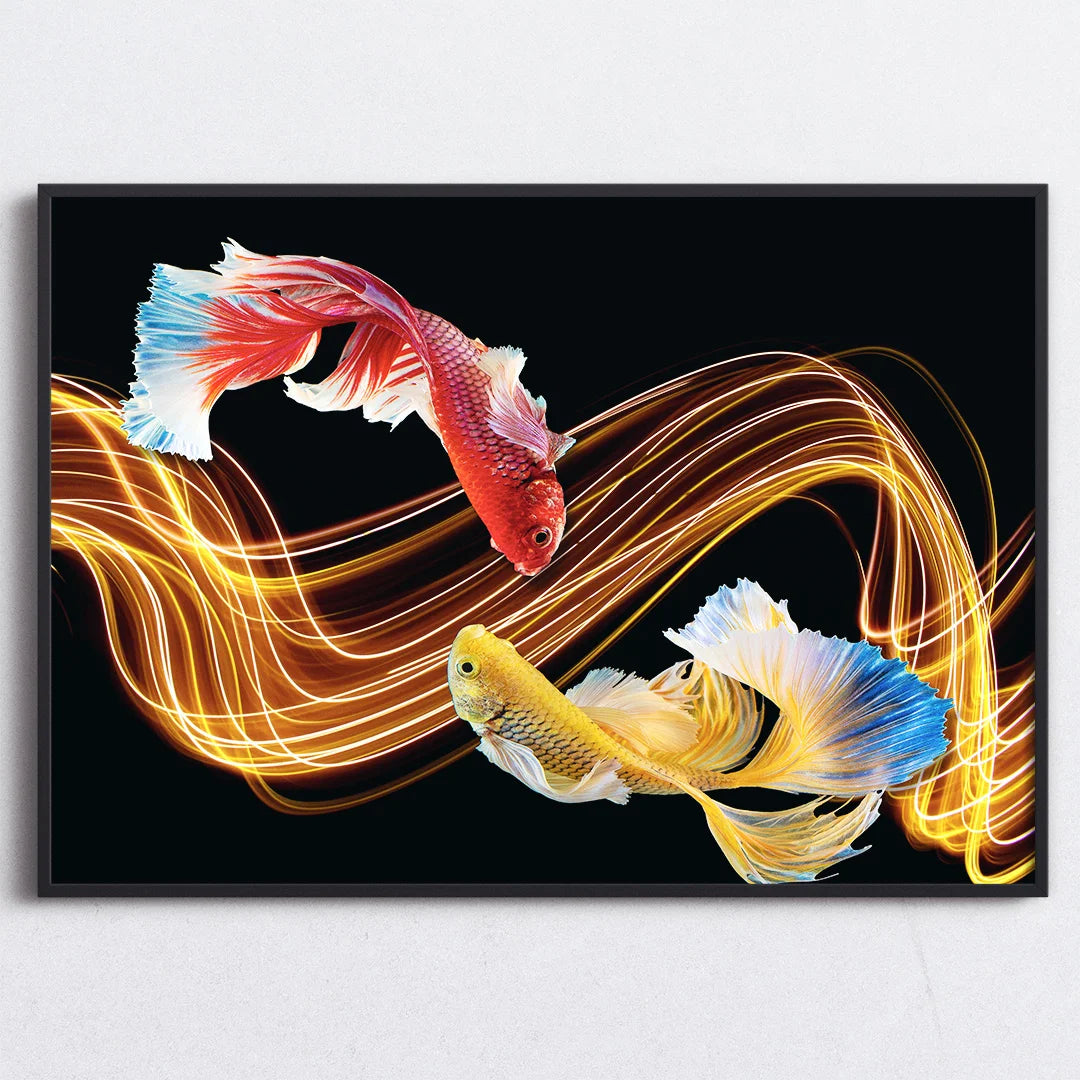 Dual Koi Energy Flow – Vaastu Harmony Wall Art