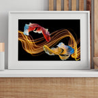 Dual Koi Energy Flow – Vaastu Harmony Wall Art