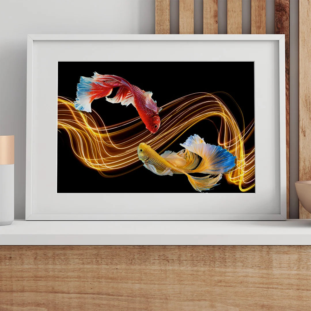 Dual Koi Energy Flow – Vaastu Harmony Wall Art