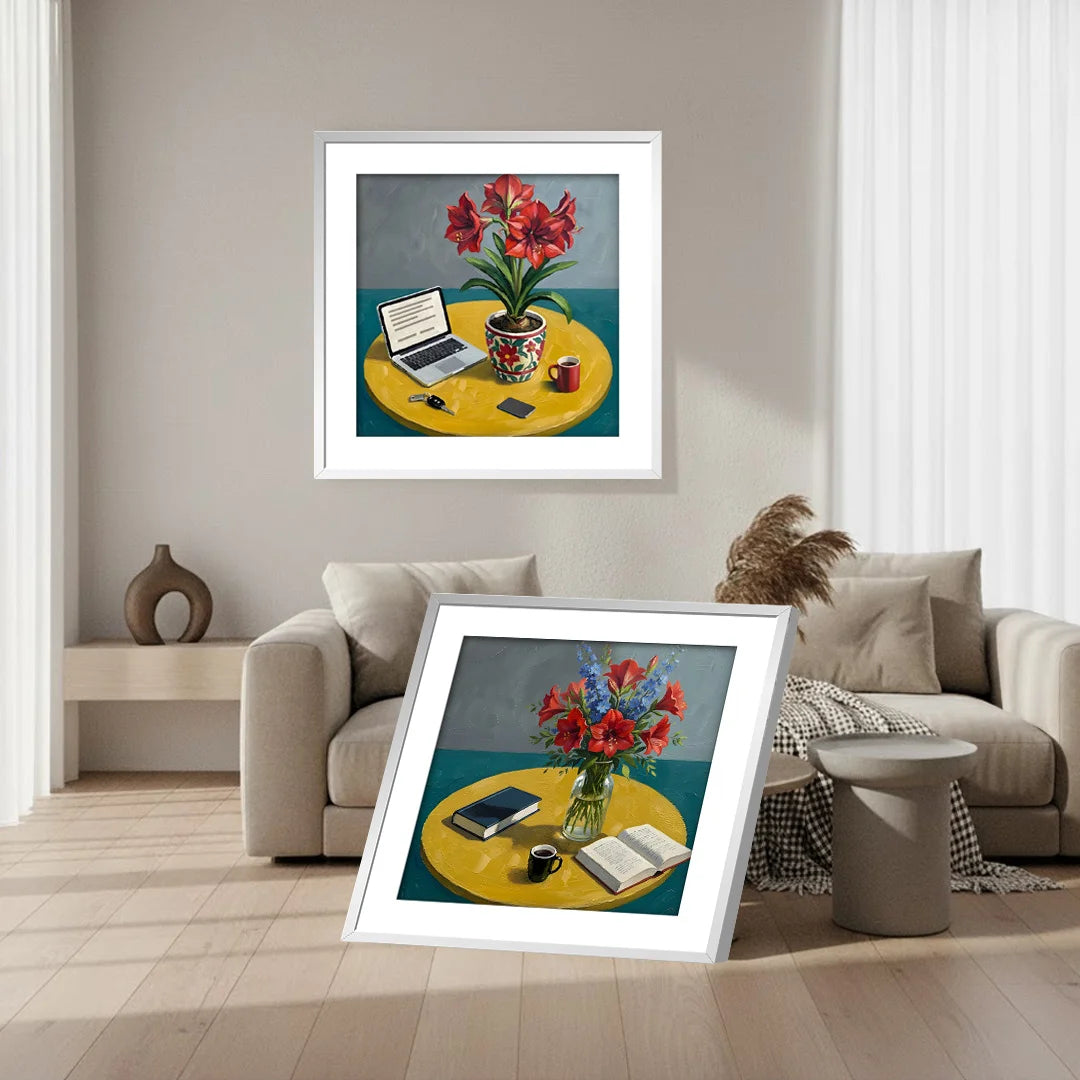 Modern Floral Still Life – Set of 2 Contemporary Wall Art