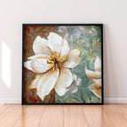 Vintage White Blossom Charm – Set of 2 Floral Wall Art Prints