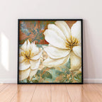 Vintage White Blossom Charm – Set of 2 Floral Wall Art Prints