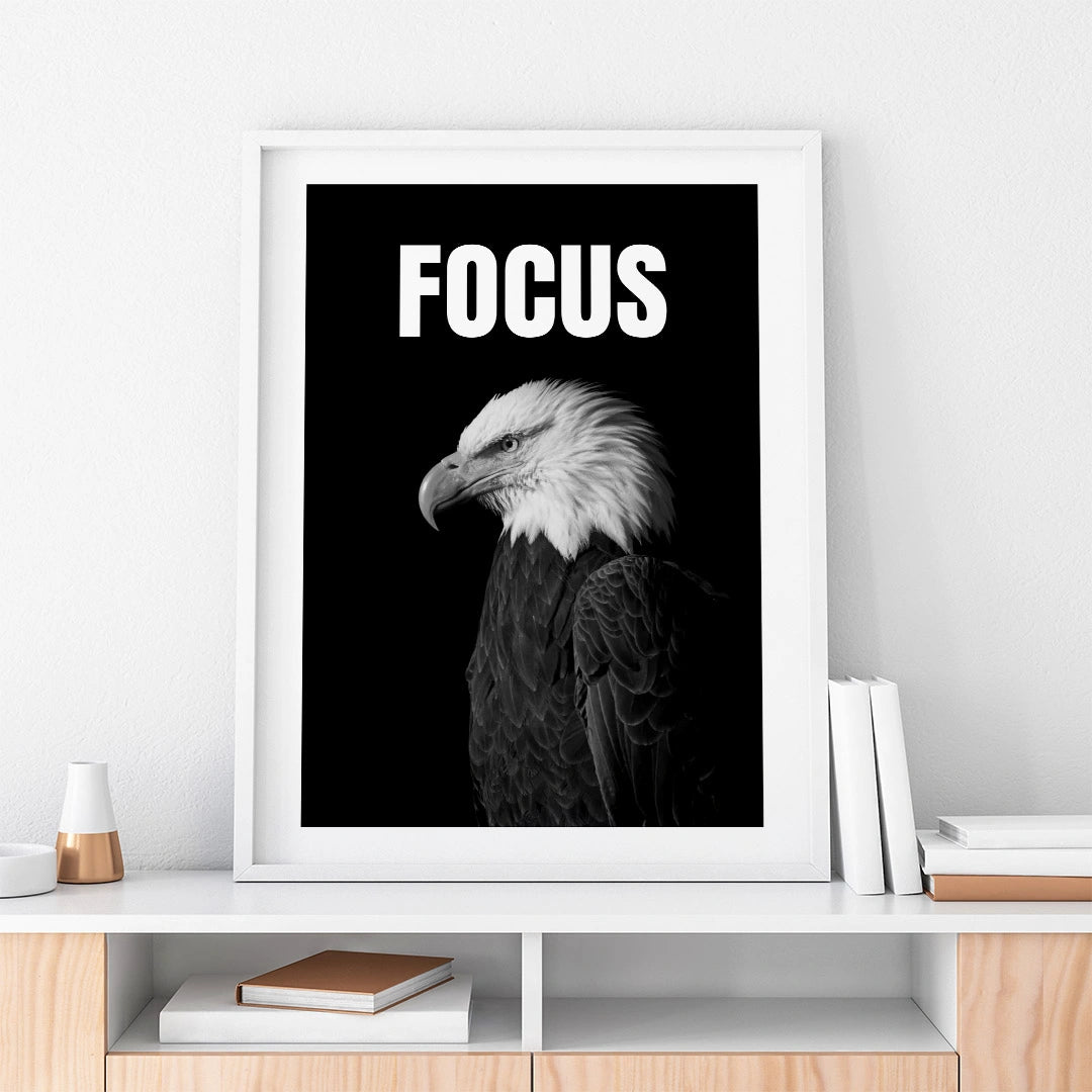 Focus Eagle – Minimalist Motivational Wall Art