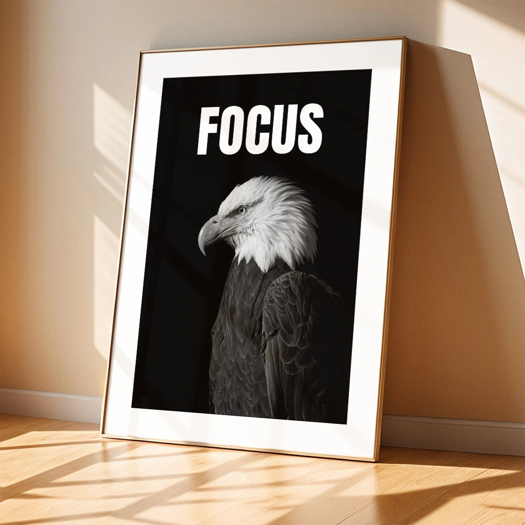 Focus Eagle – Minimalist Motivational Wall Art