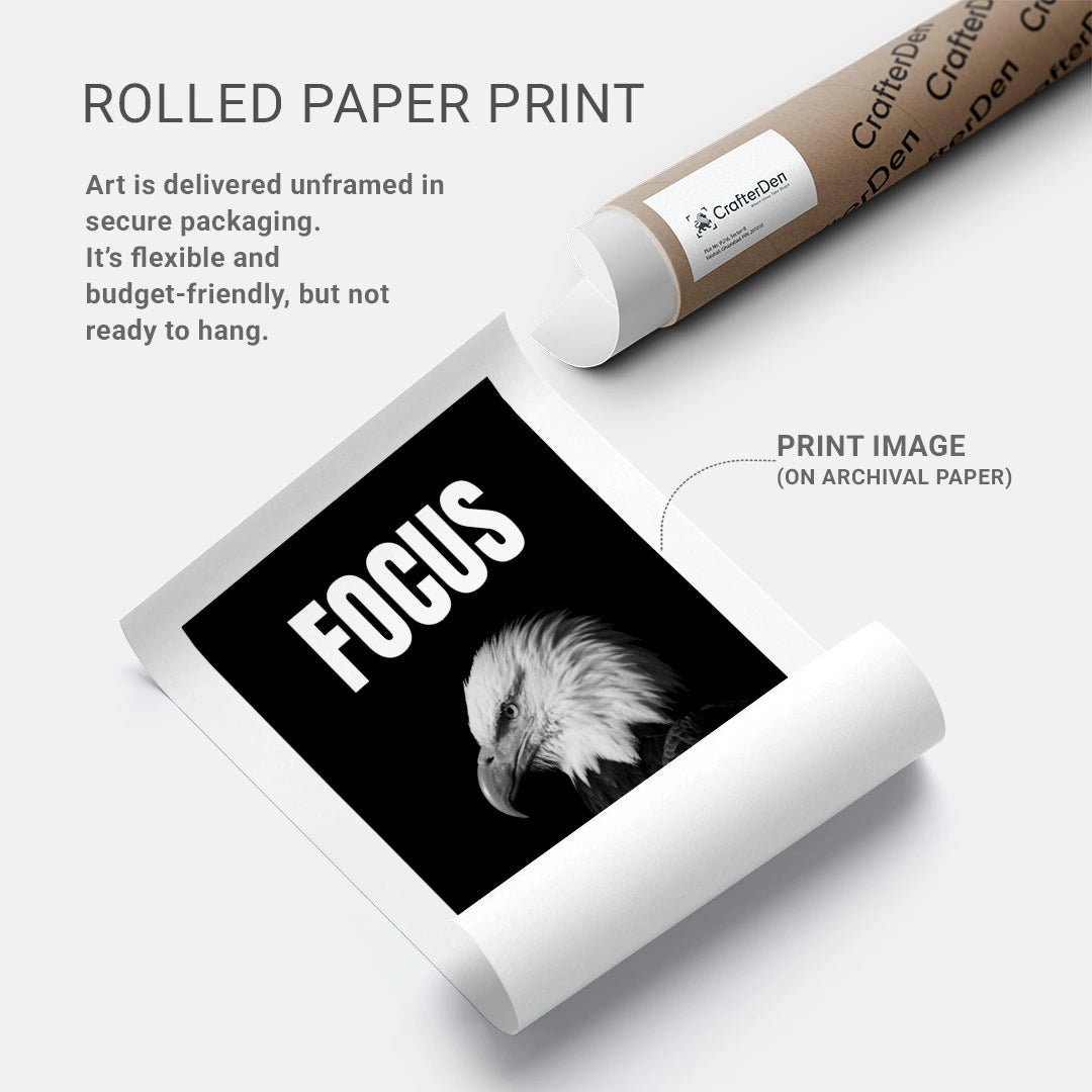Focus Eagle – Minimalist Motivational Wall Art